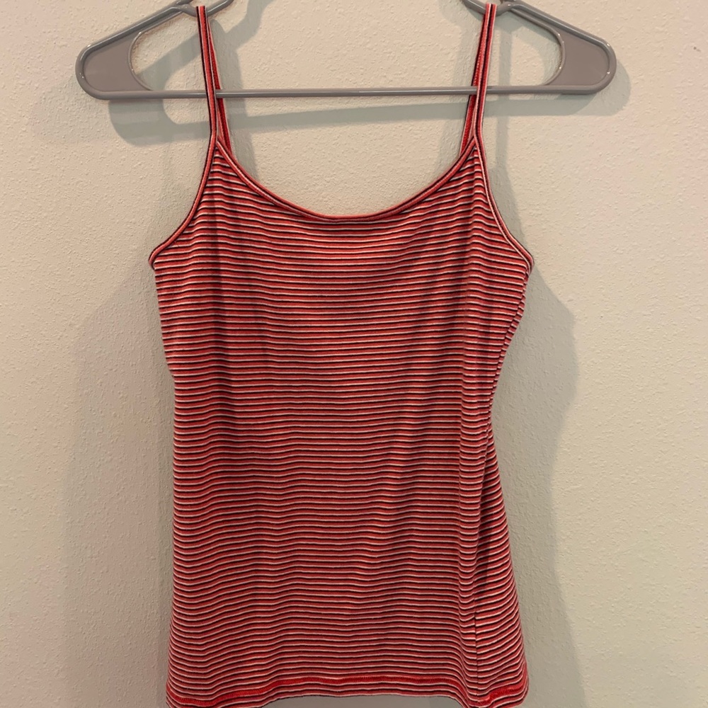 American Eagle Red/White/Navy Striped Tank Top